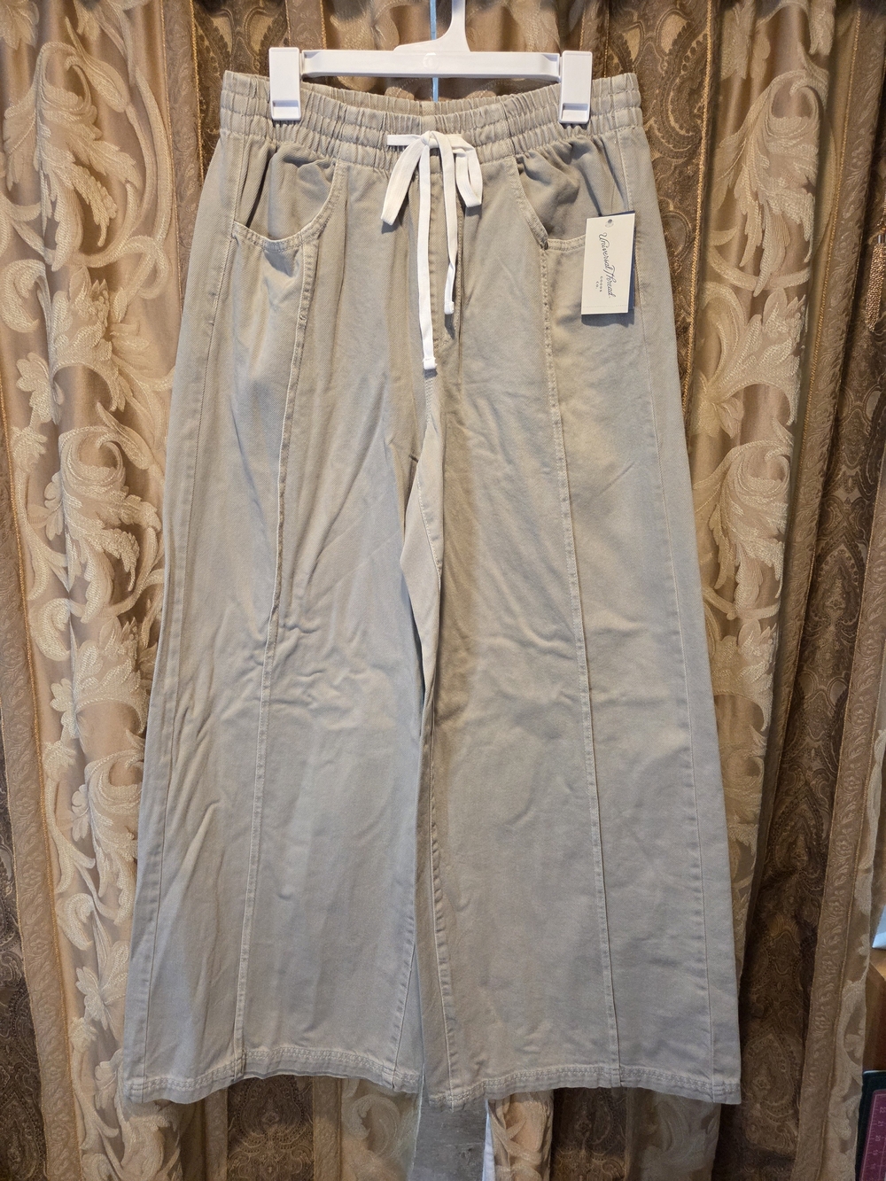 Universal Thread Khaki Wide-Leg Drawstring Pants